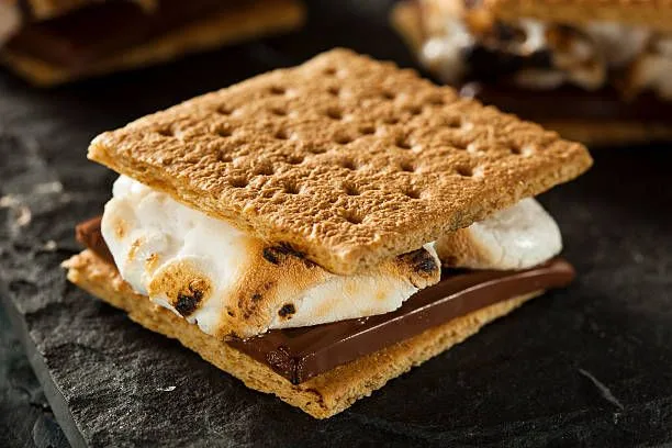 S’mores with toasted marshmallow and chocolate